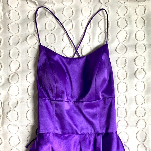 Floor Length Purple Prom Dress - Picture 2 of 4